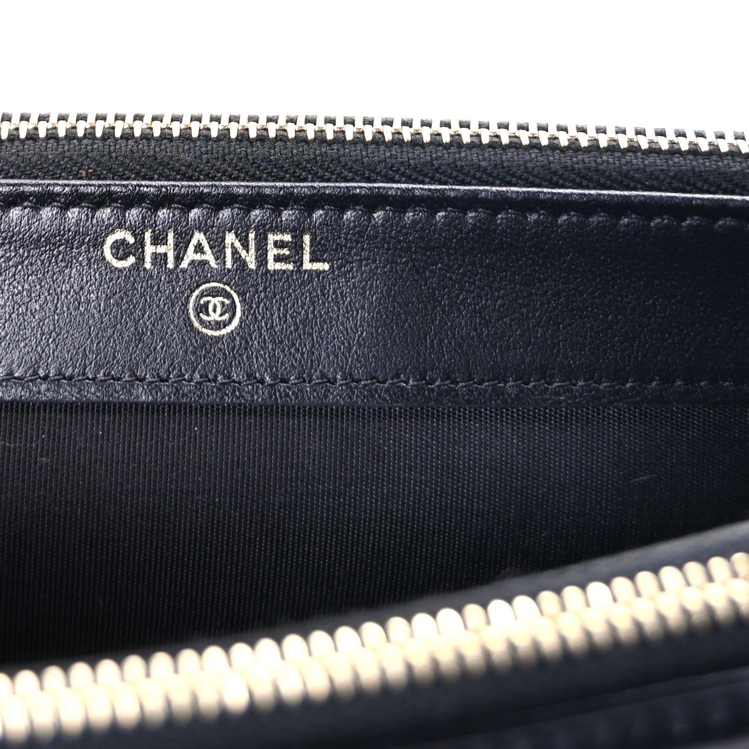 Chanel Caviar Quilted CC Filigree Clutch With Chain  Navy Black 5 of 8