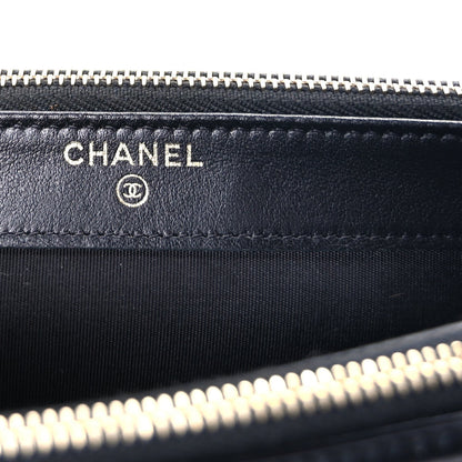 Chanel Caviar Quilted CC Filigree Clutch With Chain  Navy Black 5 of 8