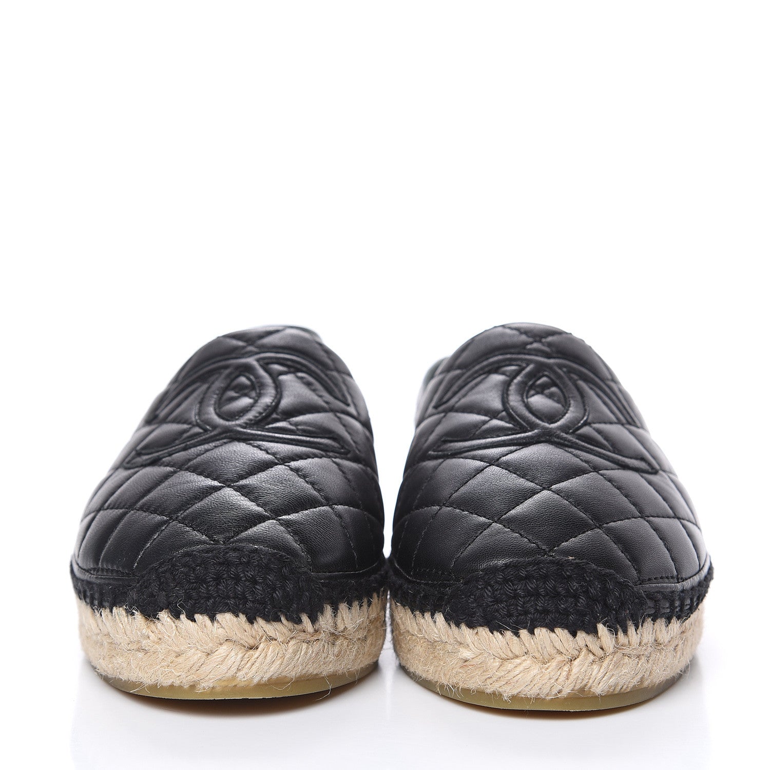 Chanel Lambskin Quilted CC Espadrilles 37 Black 2 of 9