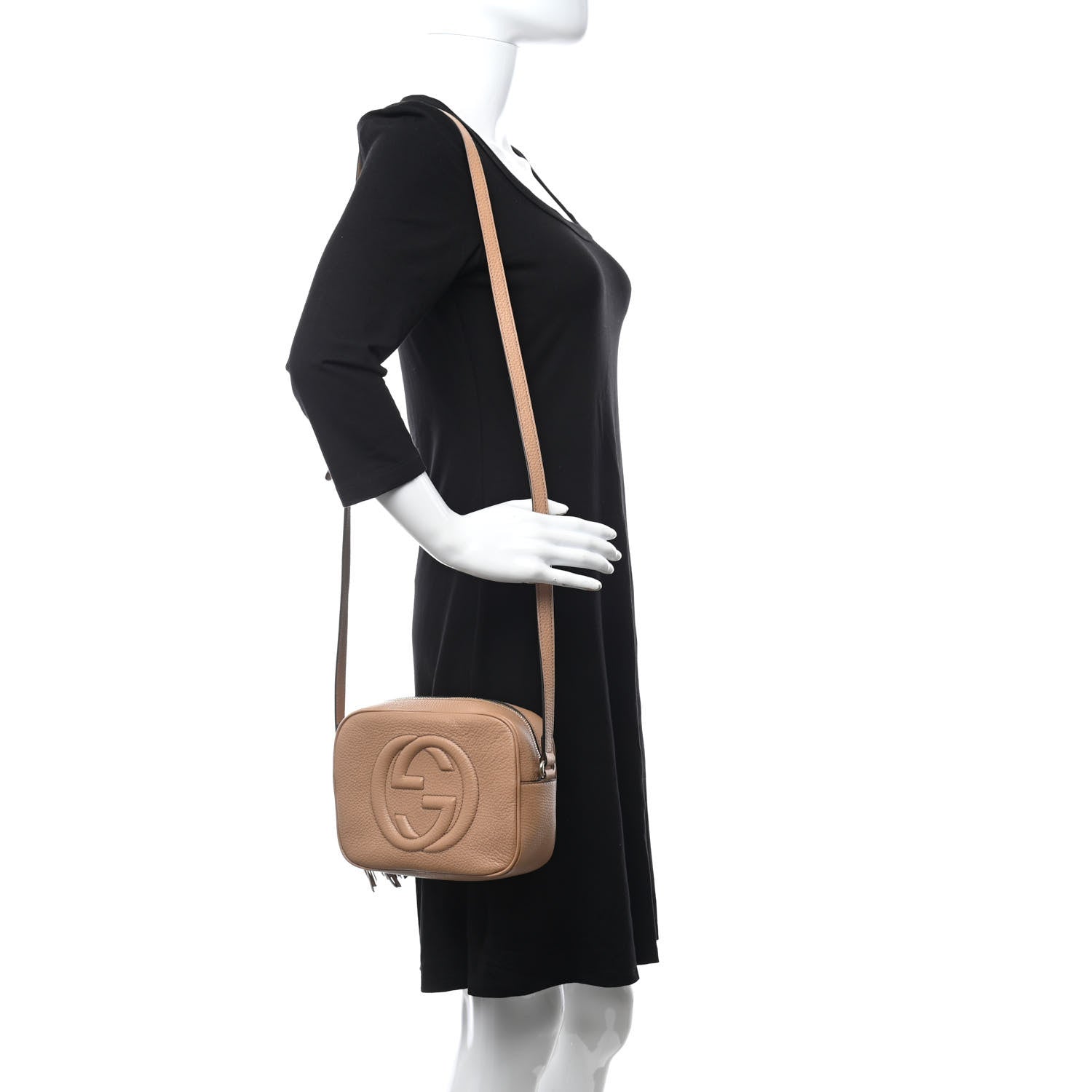 Gucci Pebbled Calfskin Small Soho Disco Bag Rose Beige 2 of 7