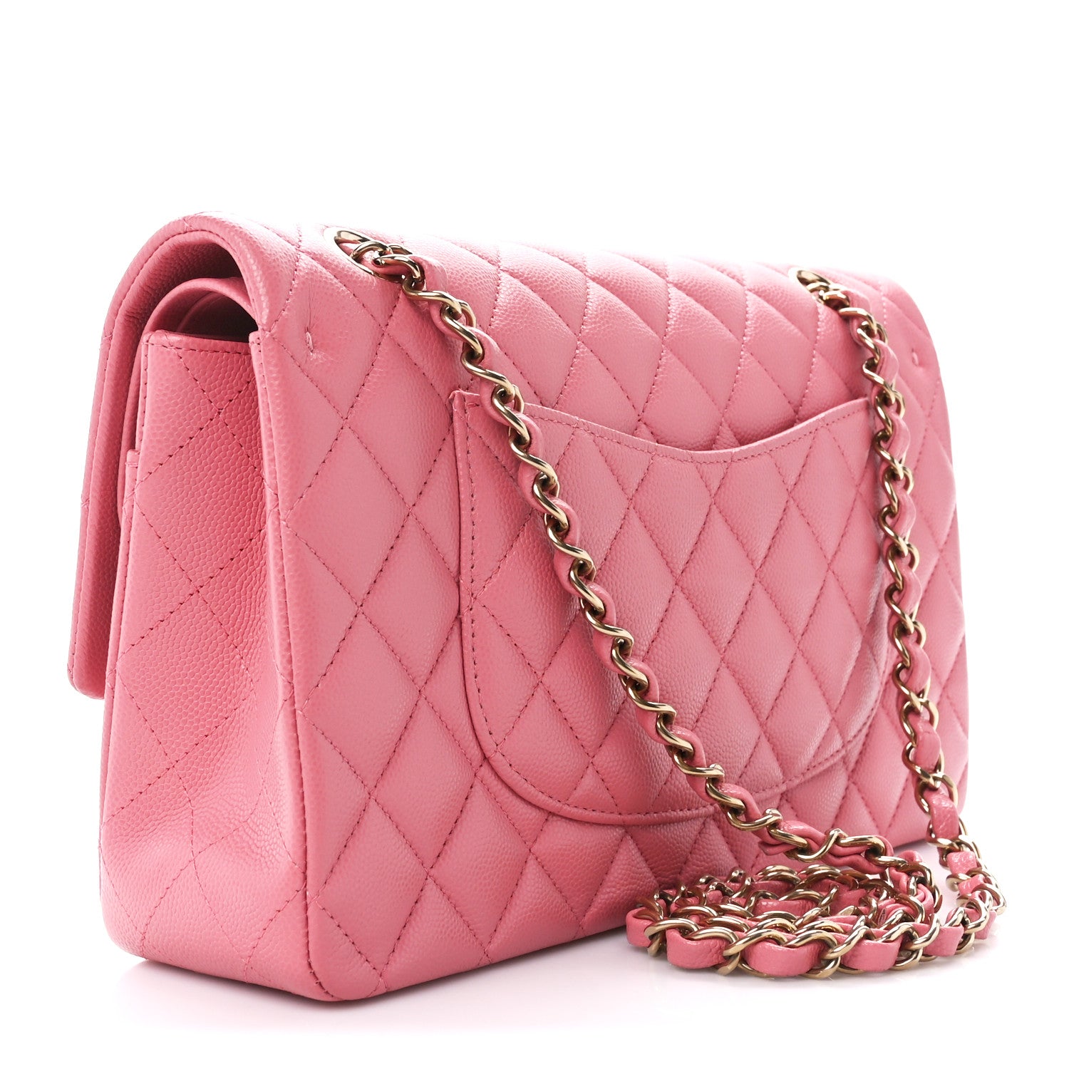 Chanel Caviar Quilted Medium Double Flap Pink 3 of 13