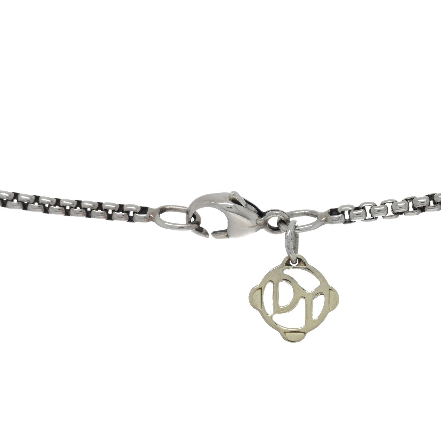 David Yurman Sterling Silver 14K Yellow Gold Petite X Cross Pendant Necklace 4 of 5