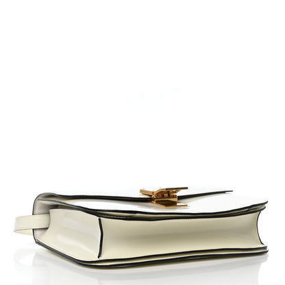 Celine Spazzolato Calfskin Medium Classic Box Flap Bag White 4 of 10