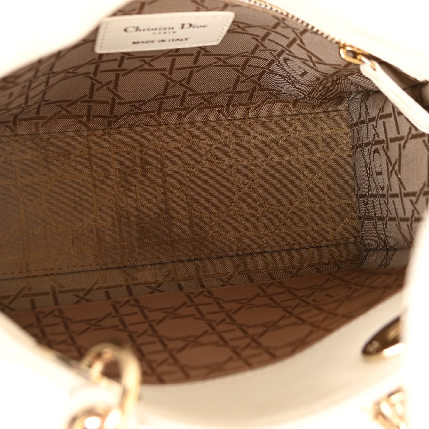 Lambskin Cannage Small Lady Dior White