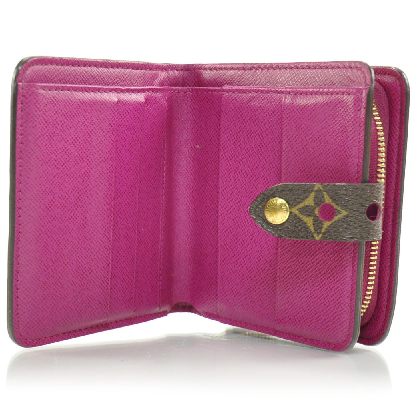 Monogram Perforated Compact Zipped Wallet Fuchsia