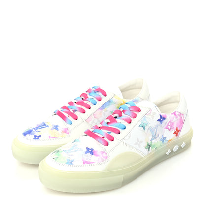 Louis Vuitton Calfskin Monogram Watercolor Mens LV Ollie Richelieu Sneakers 10 Multicolor 4 of 8