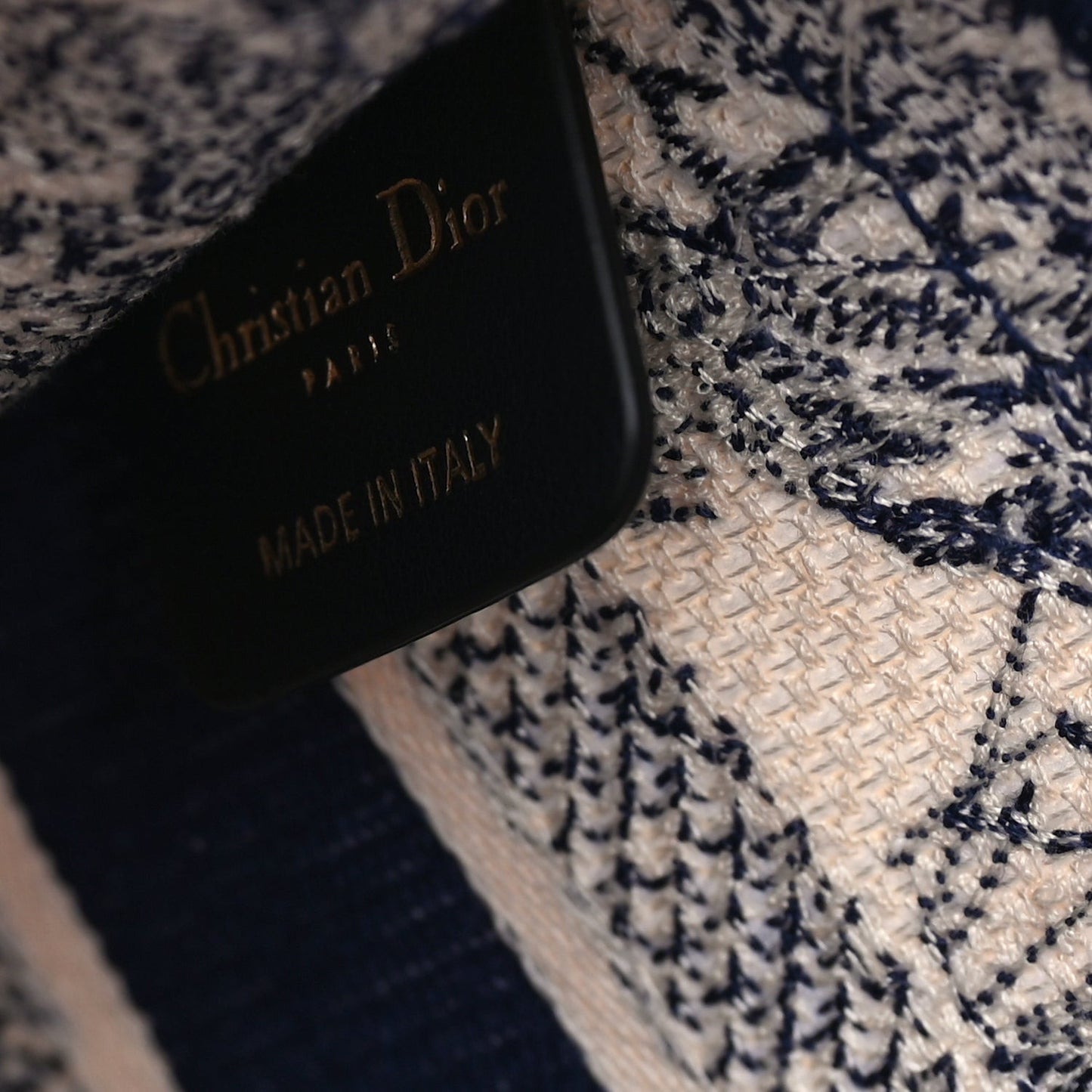 Canvas Embroidered Mini Toile De Jouy Book Tote  Blue
