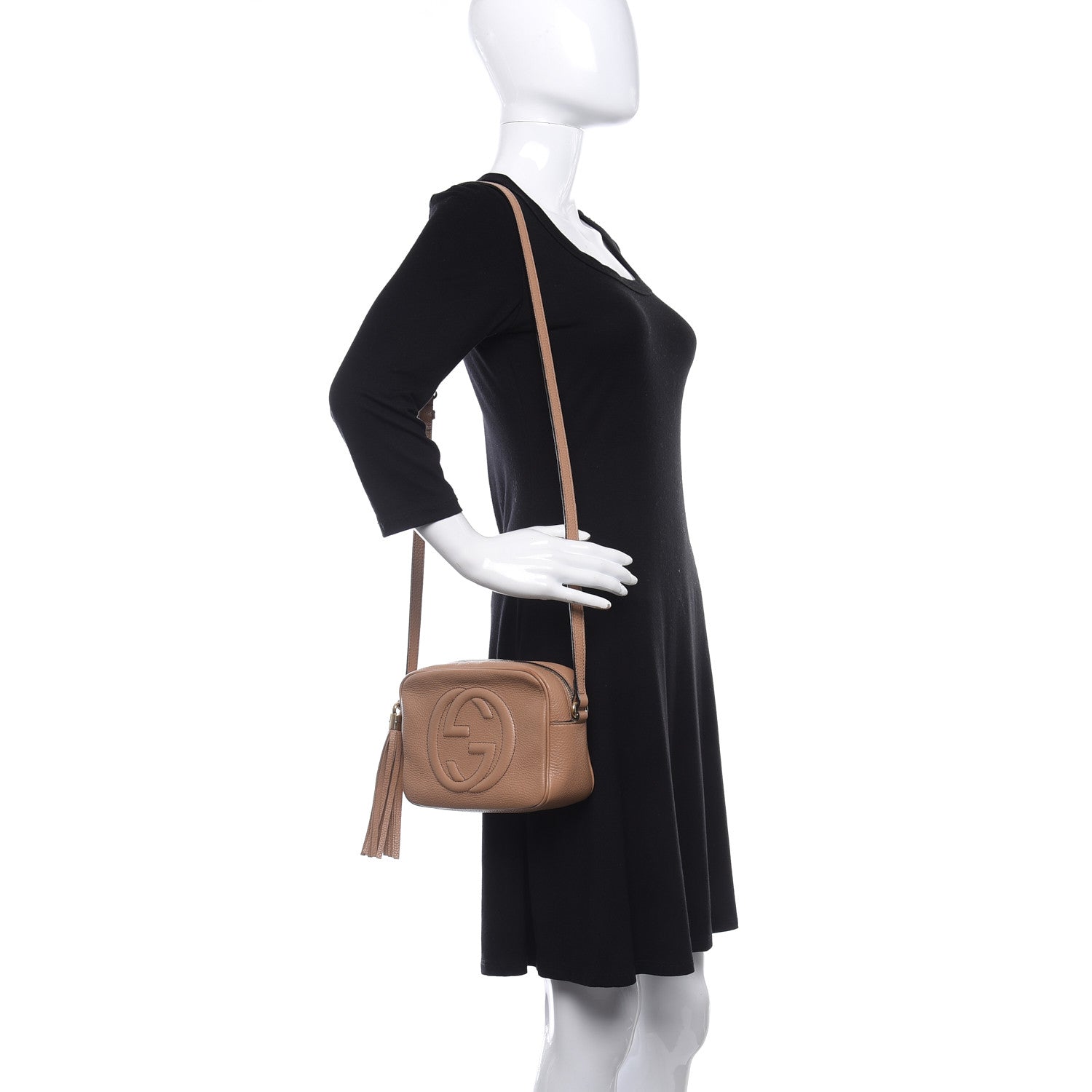 Gucci Pebbled Calfskin Small Soho Disco Bag Camelia 2 of 12