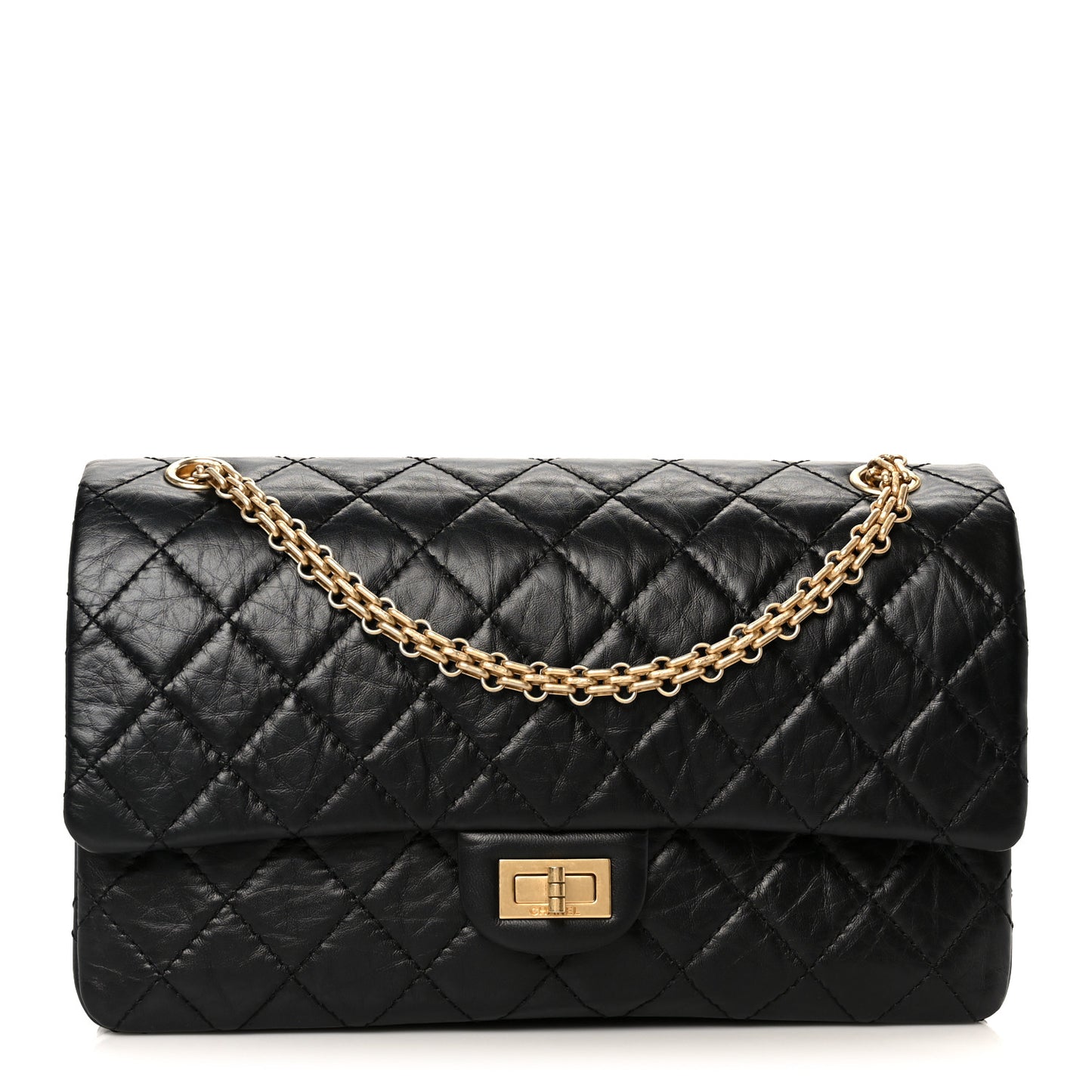 Aged Calfskin Quilted 2.55 Reissue 226 Flap Black