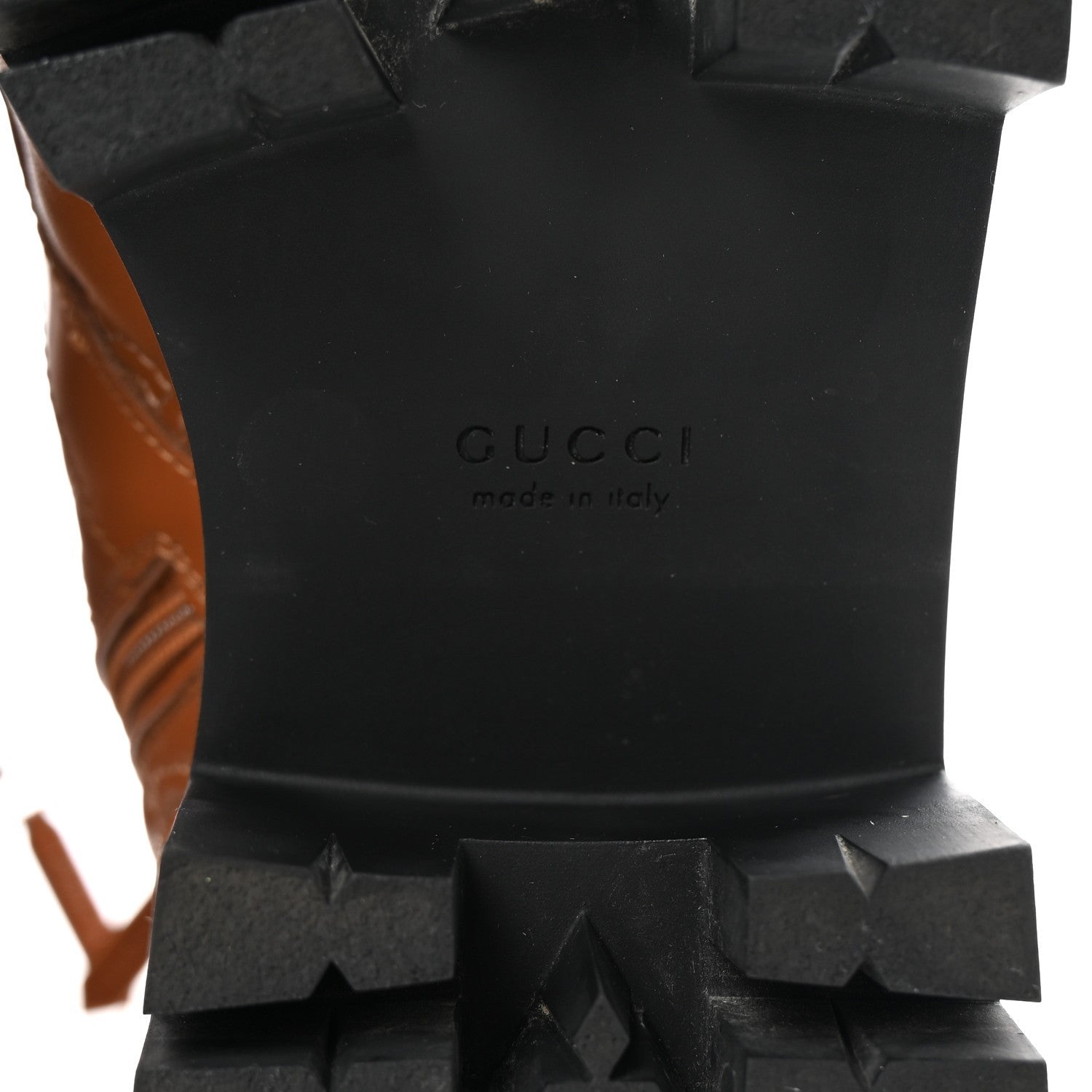 Gucci Cordovan Lux Nappa GG Matelasse Lace Up 60mm Combat Boots 37.5 Dark Hazel Brown 7 of 7