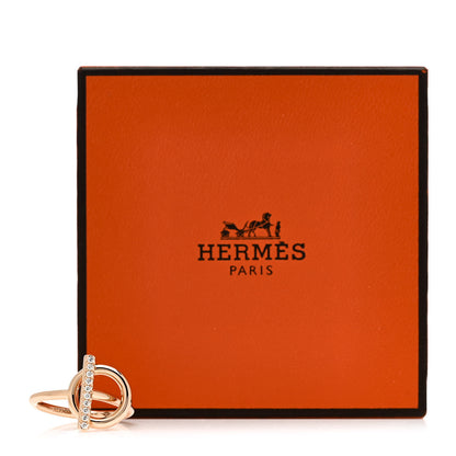 Hermes 18K Rose Gold Diamond PM Echappee Ring 52 6 6 of 6