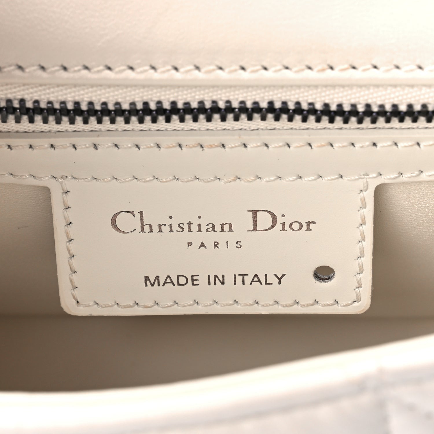 Christian Dior Calfskin Macrocannage Small Dior Caro Bag Ivory 5 of 9