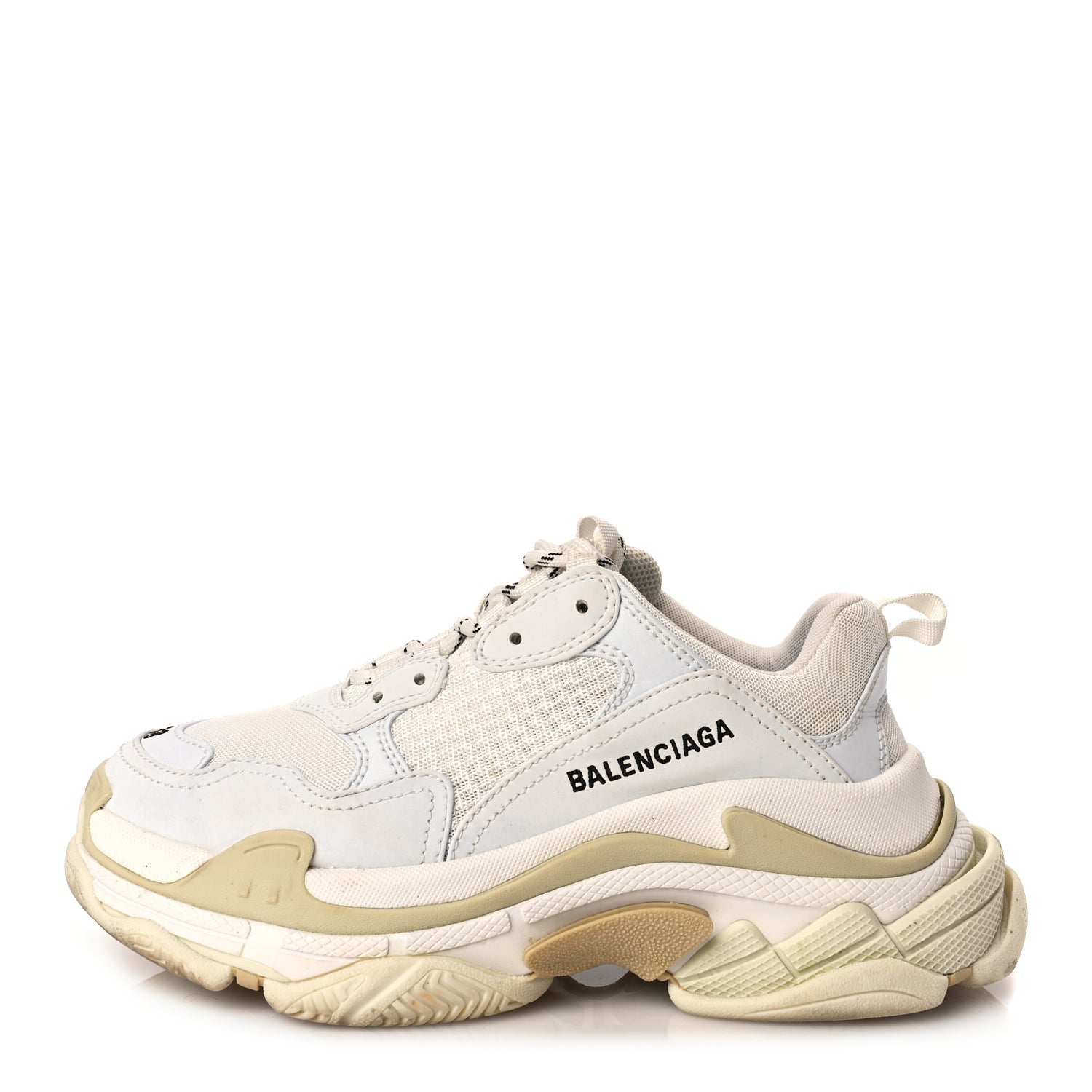 Balenciaga Fabric Mesh Womens Triple S Sneakers 38 White 1 of 7