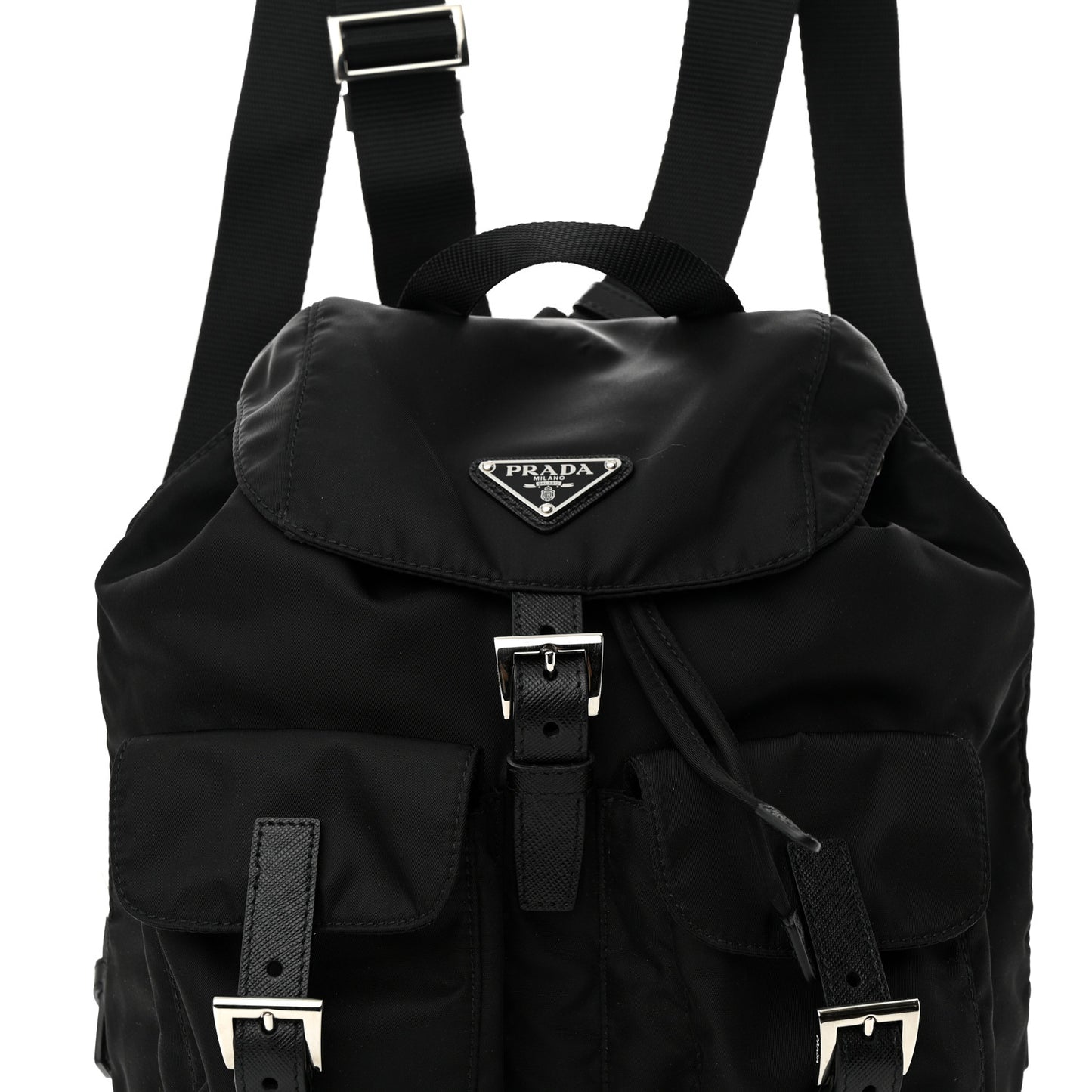 Tessuto Nylon Saffiano Small Backpack Black