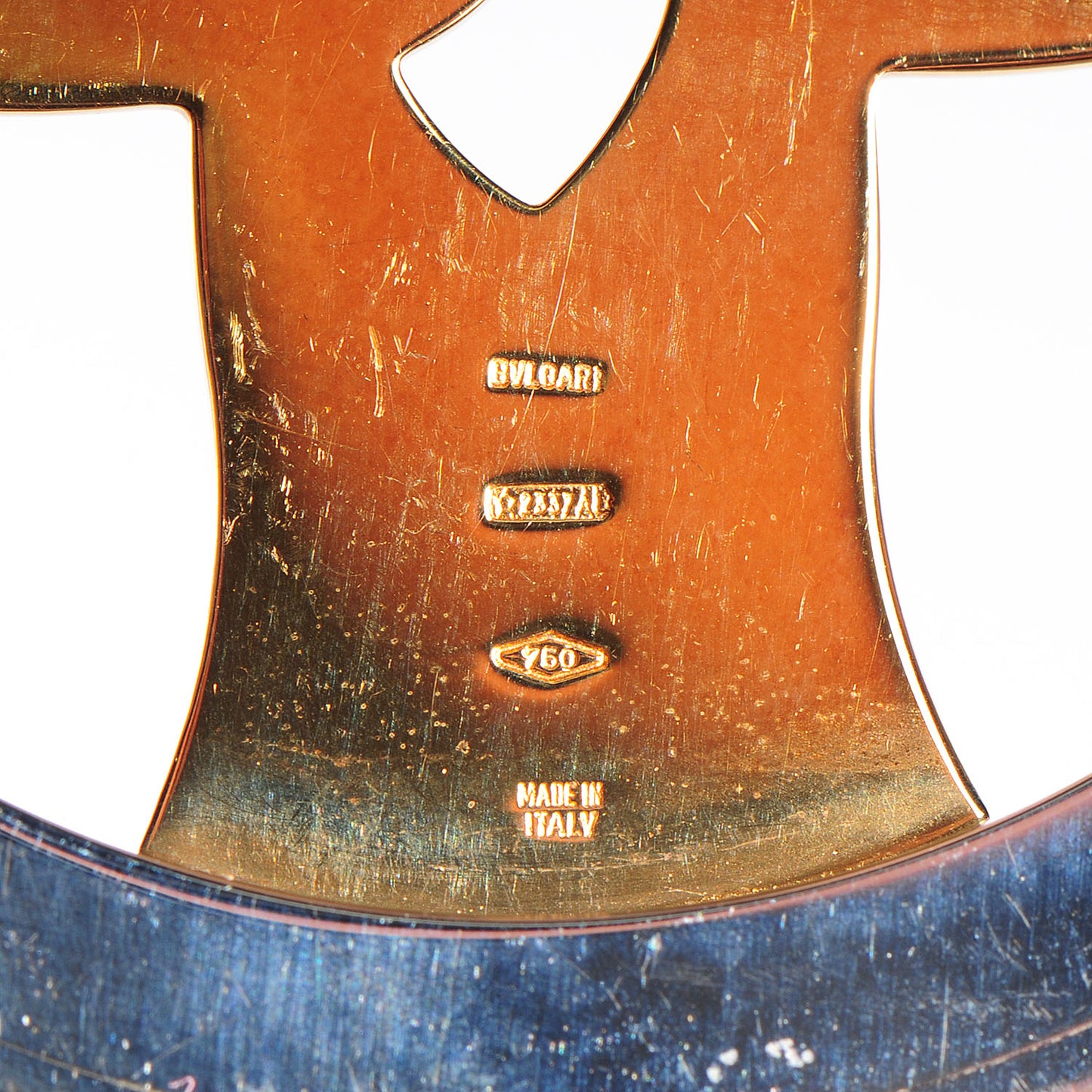 Stainless Steel 18K Yellow Gold Tondo Cross Pendant