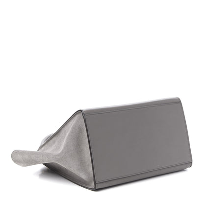 Celine Crocodile Embossed Nubuck Medium Trapeze Grey 4 of 9