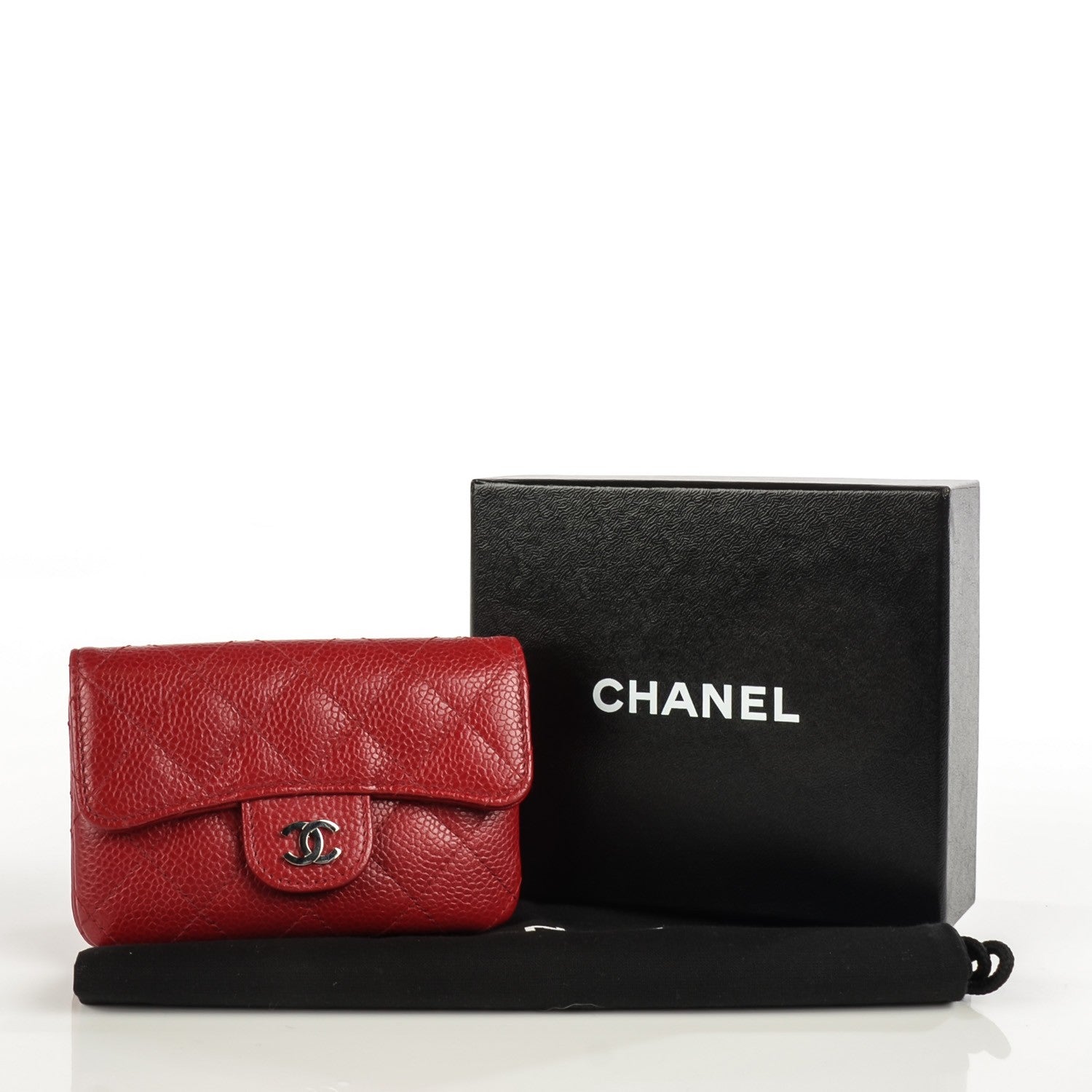 Chanel Caviar Quilted Coin Purse Red 5 of 8