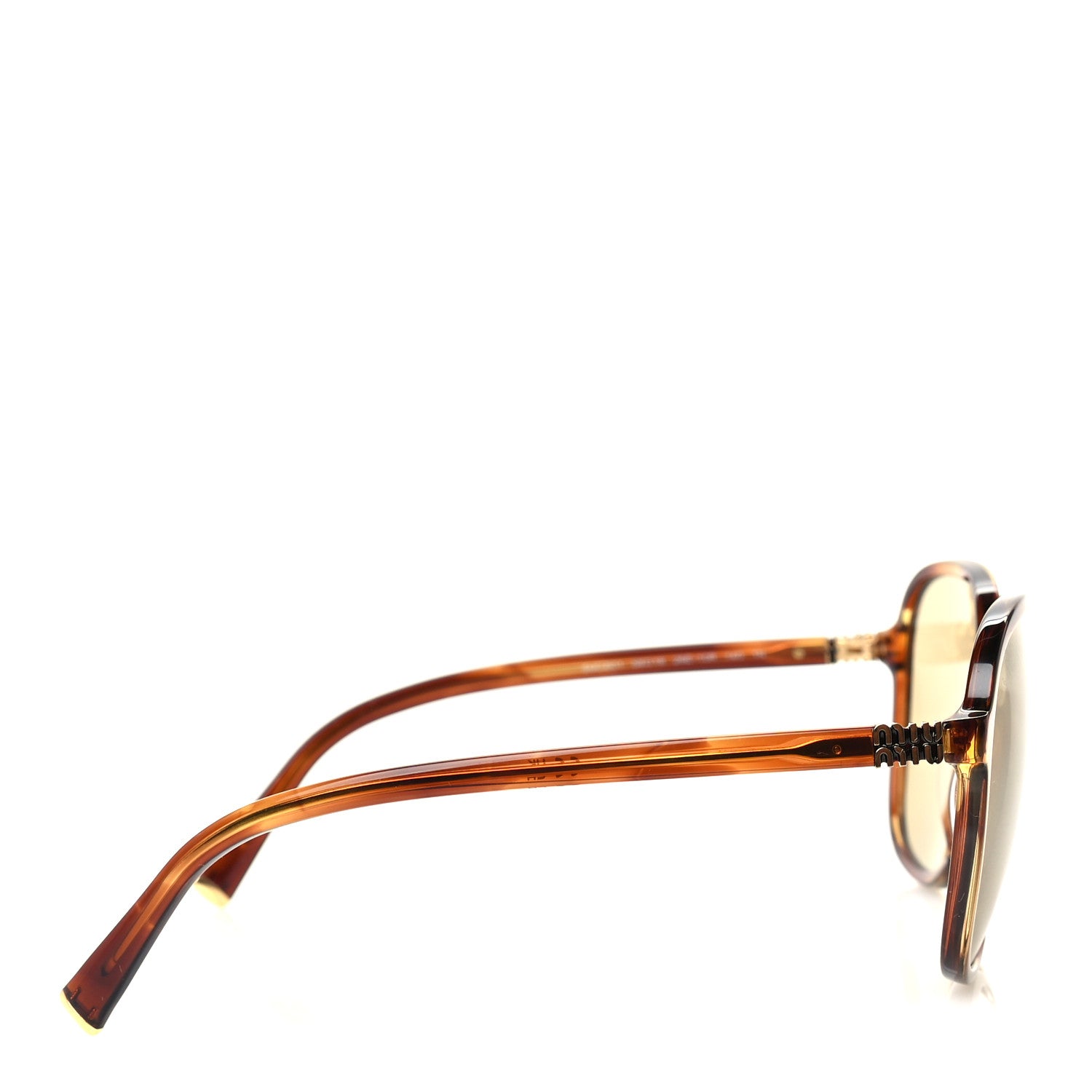Miu Miu Acetate Pillow Miu Regard Sunglasses SMUB01 Striped Tobacco 3 of 7