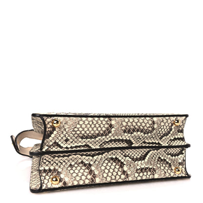 Fendi Snakeskin Shiny Nappa Small Peekaboo I SEE U Beige 3 of 8