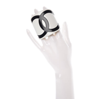 Chanel Resin CC Cuff White Black 2 of 4