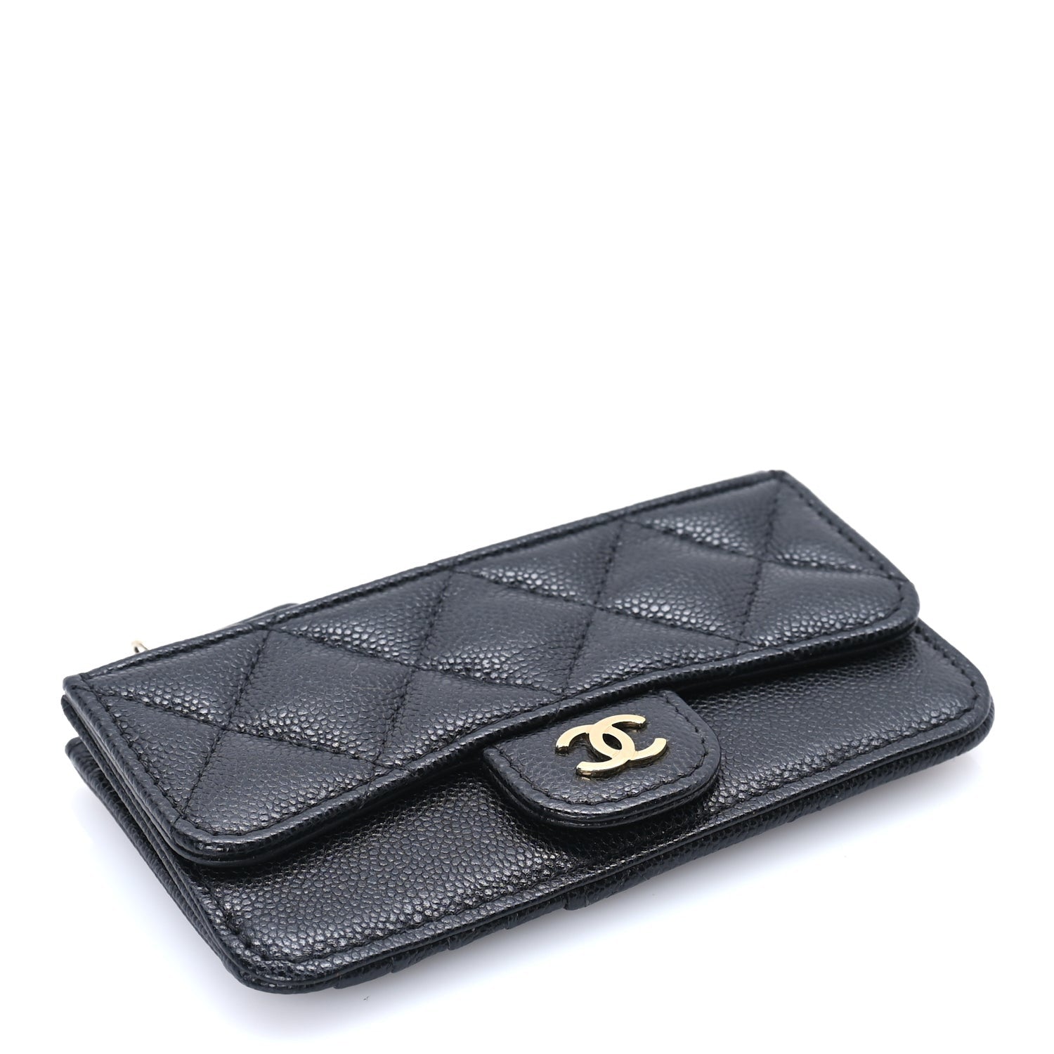 Chanel Caviar Quilted Flap Zip Card Holder Black 6 of 9