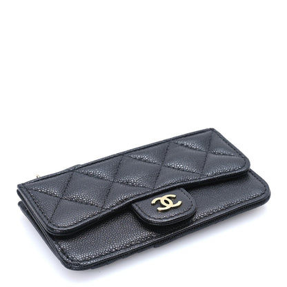 Chanel Caviar Quilted Flap Zip Card Holder Black 6 of 9