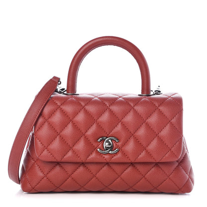Chanel Caviar Quilted Mini Coco Handle Flap Dark Red 1 of 13