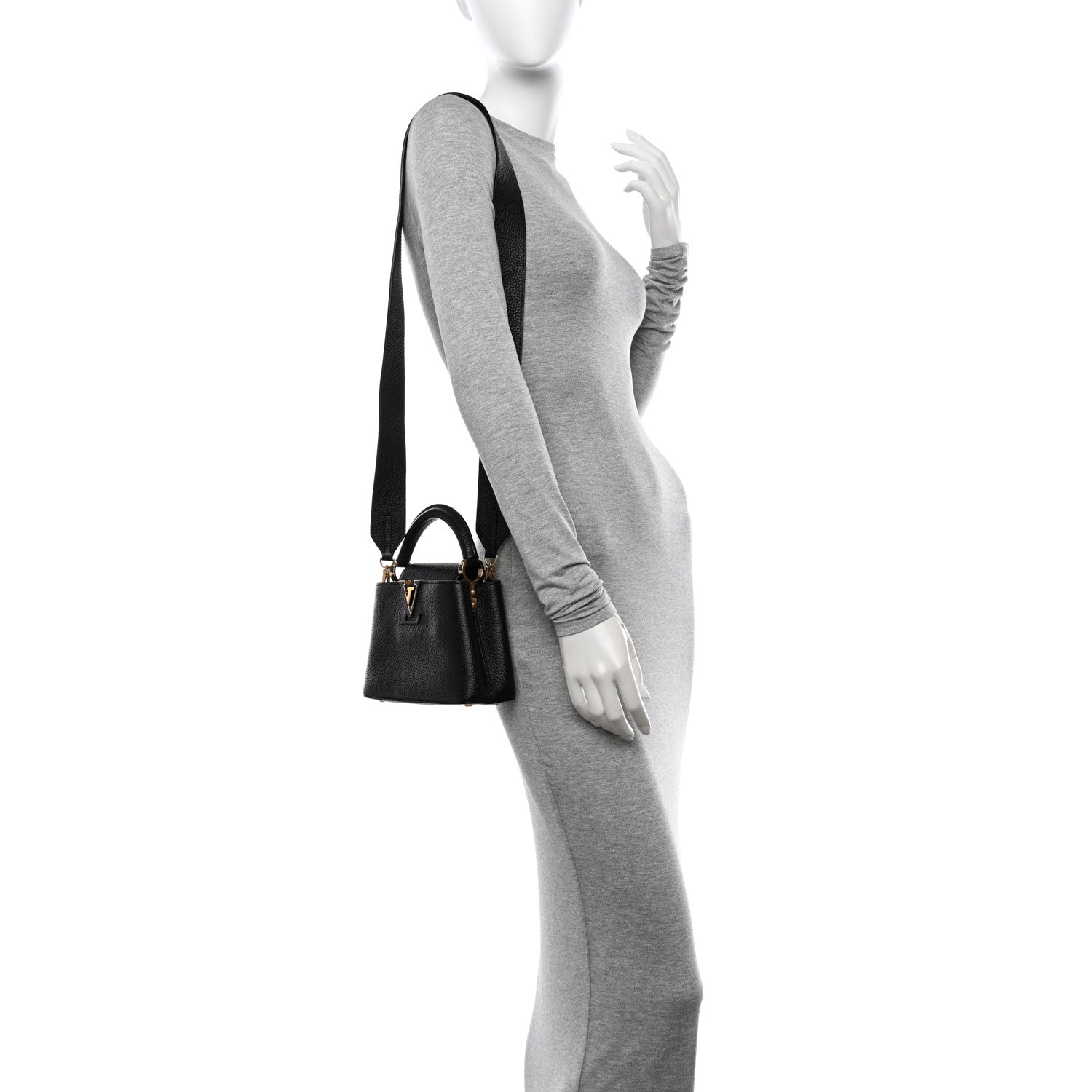 Louis Vuitton Taurillon Mini Capucines Black 2 of 13