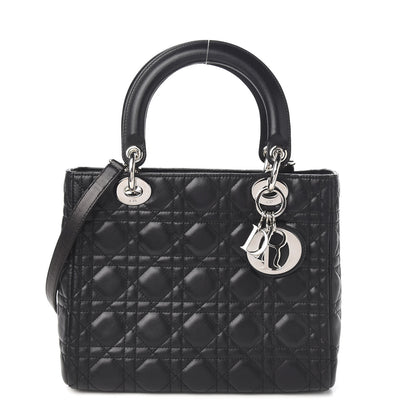 Christian Dior Lambskin Cannage Medium Lady Dior Black 1 of 9