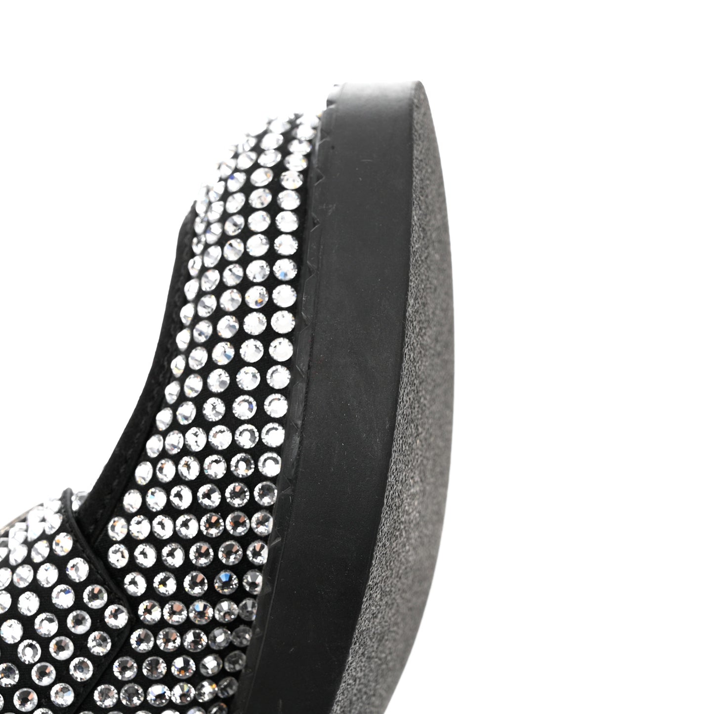 Satin Crystal Metal Triangle Logo 50mm Loafers 39 Cristal