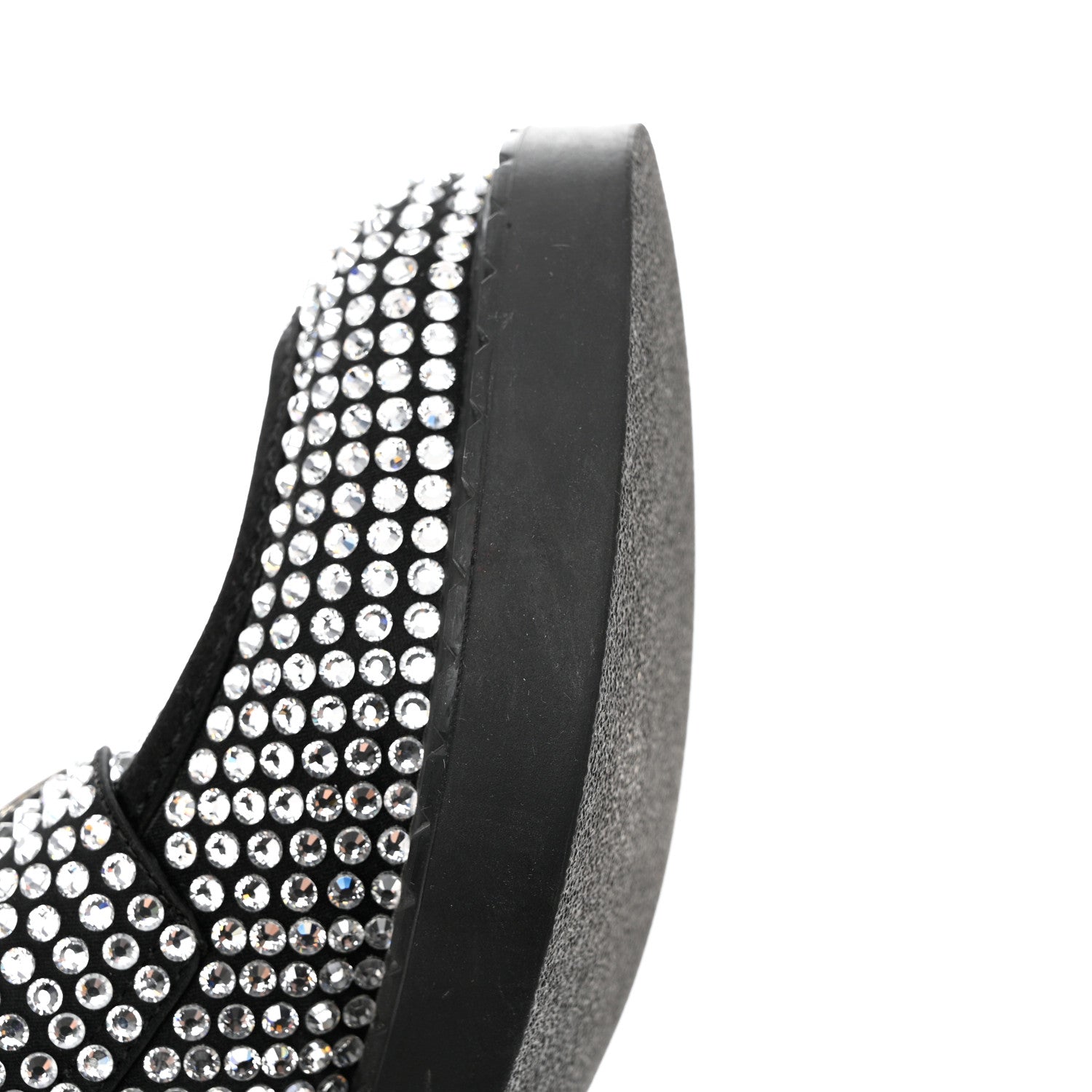 Prada Satin Crystal Metal Triangle Logo 50mm Loafers 39 Cristal 9 of 10