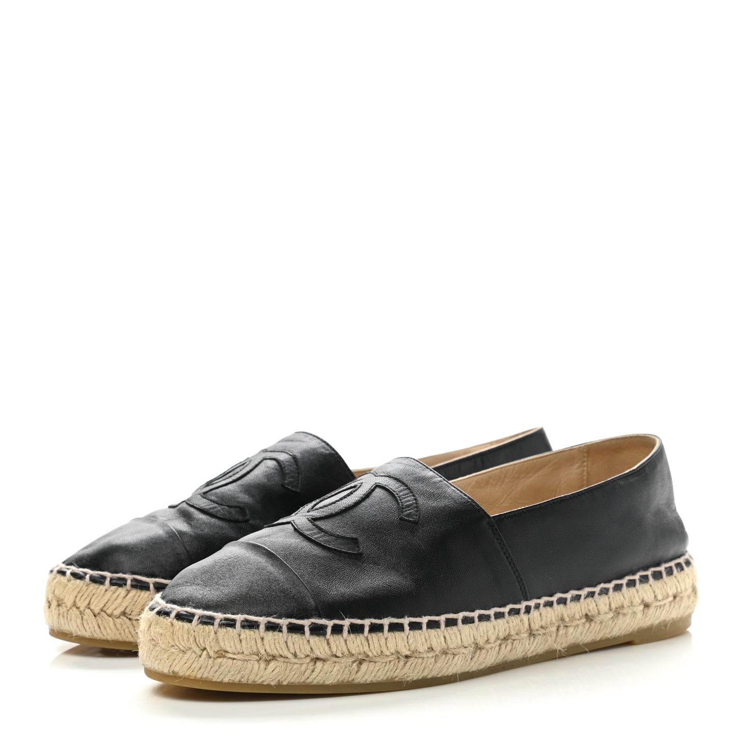 Lambskin CC Espadrilles 37 Black