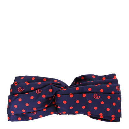Gucci Silk Polka Dot Headband M Blue Red 2 of 4