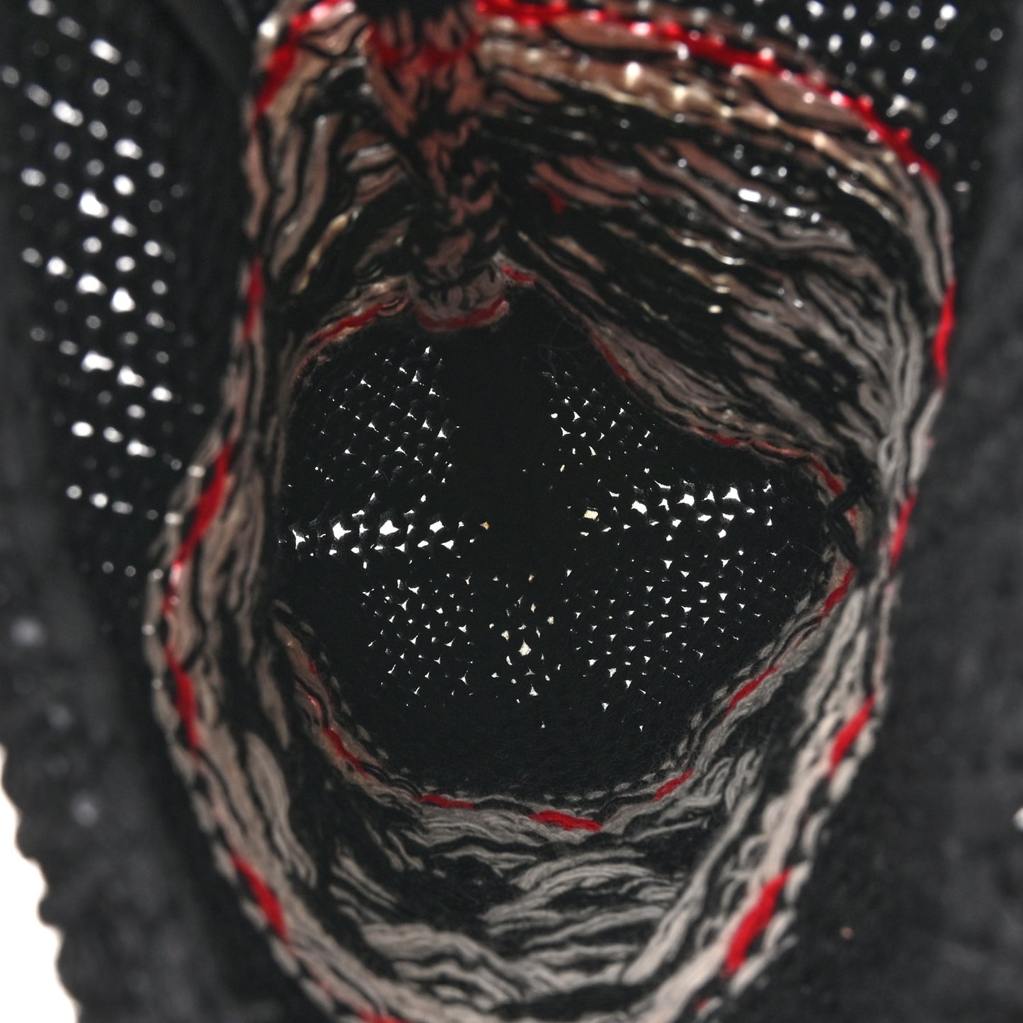 Wool Shearling CC Beanie Hat Black Multicolor