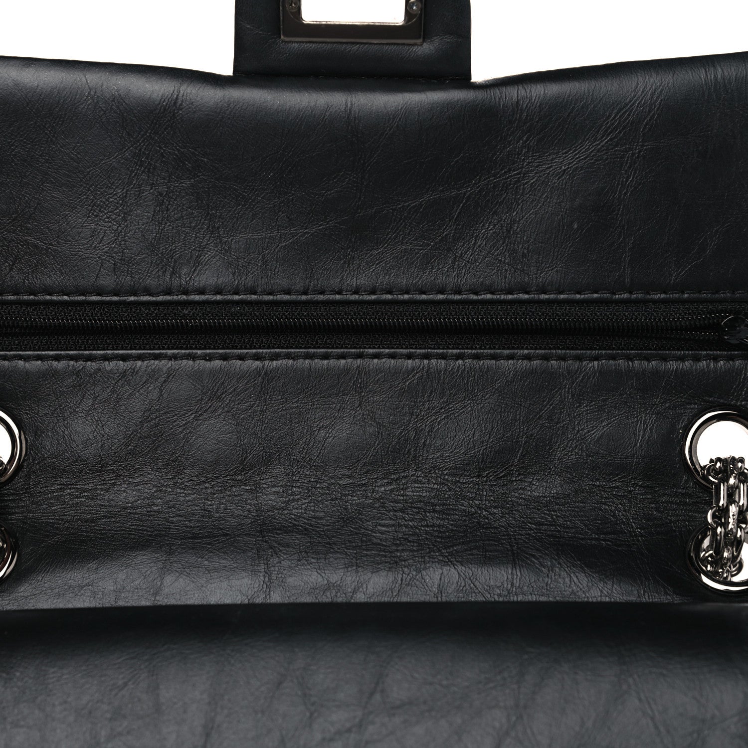 Chanel Aged Calfskin Space Charms 2.55 Reissue 225 Flap Black 16 of 17