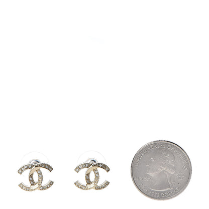 Chanel Crystal CC Earrings Gold 2 of 4