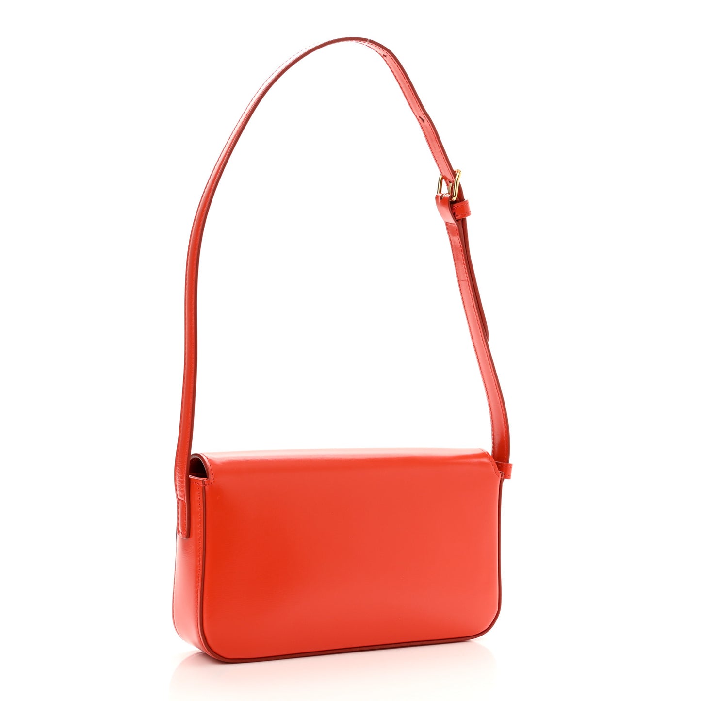 Shiny Calfskin Triomphe Shoulder Bag Bright Red