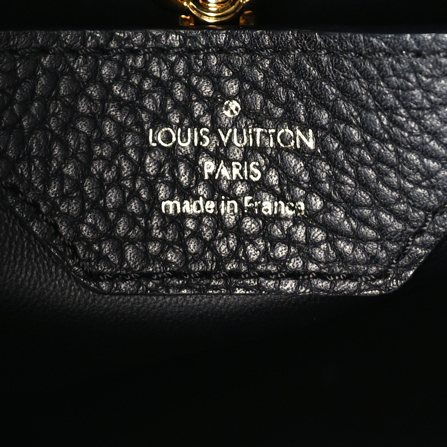 Louis Vuitton Taurillon Metallic Flowers Capucines PM Black 5 of 8