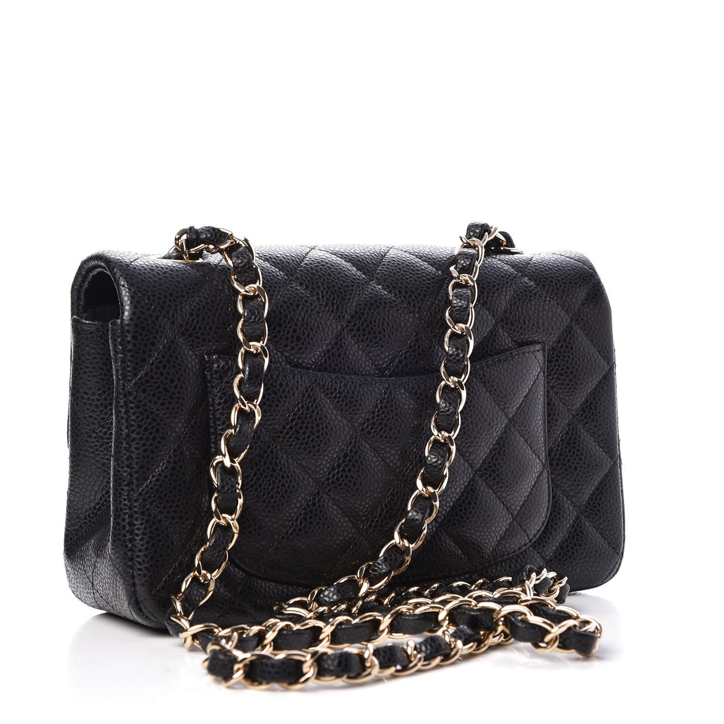 Caviar Quilted Mini Rectangular Flap Black