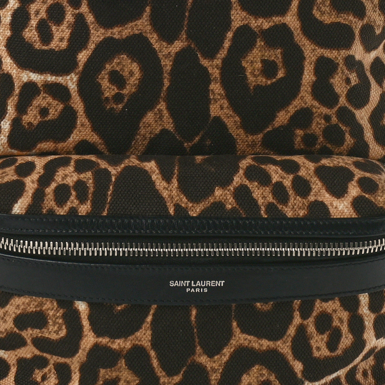 Saint Laurent Canvas Leopard Print City Backpack Light Natural 10 of 10