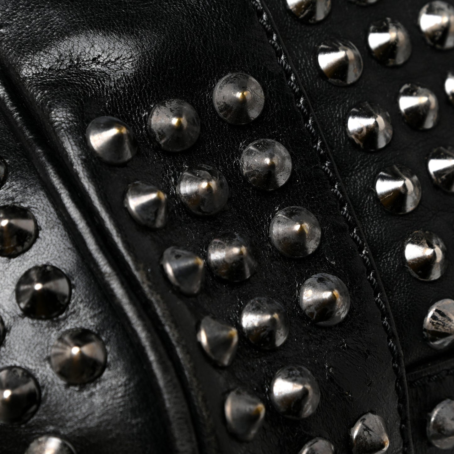 Lambskin Studded Small Edenham Satchel Black
