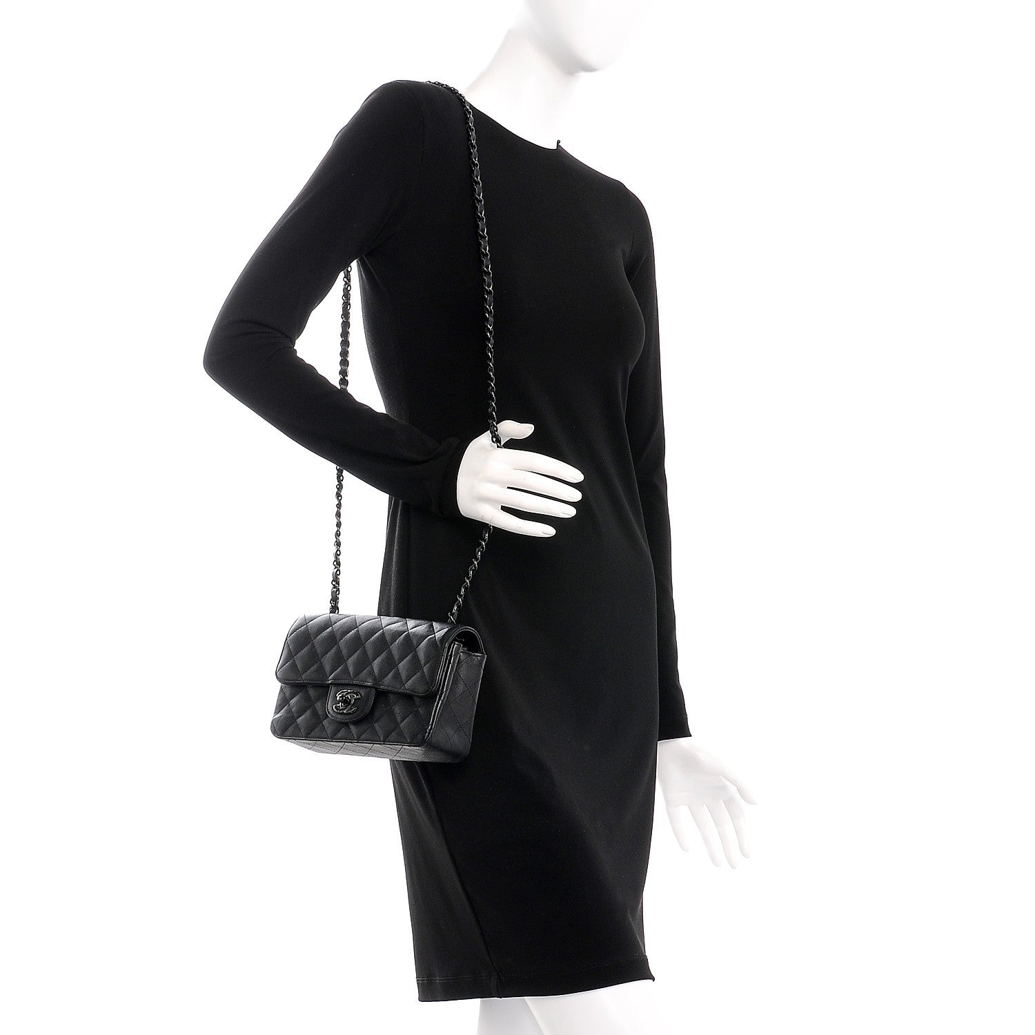 Chanel Crumpled Calfskin Quilted Mini Rectangular Flap So Black 2 of 7