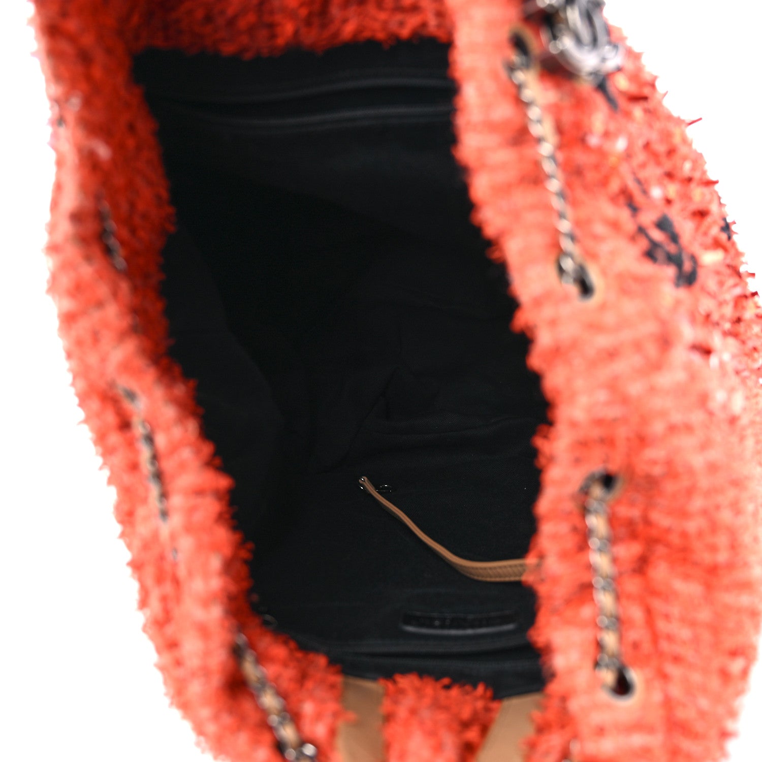 Chanel Tweed Sequins Embroidered Cubano Trip Backpack Orange Coral 5 of 11
