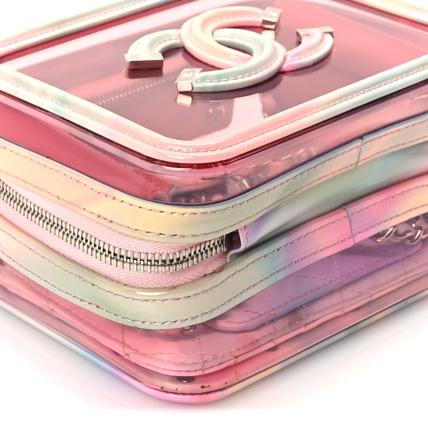 Chanel PVC Lambskin Filigree Small CC Filigree Vanity Case Pink Multicolor 8 of 9