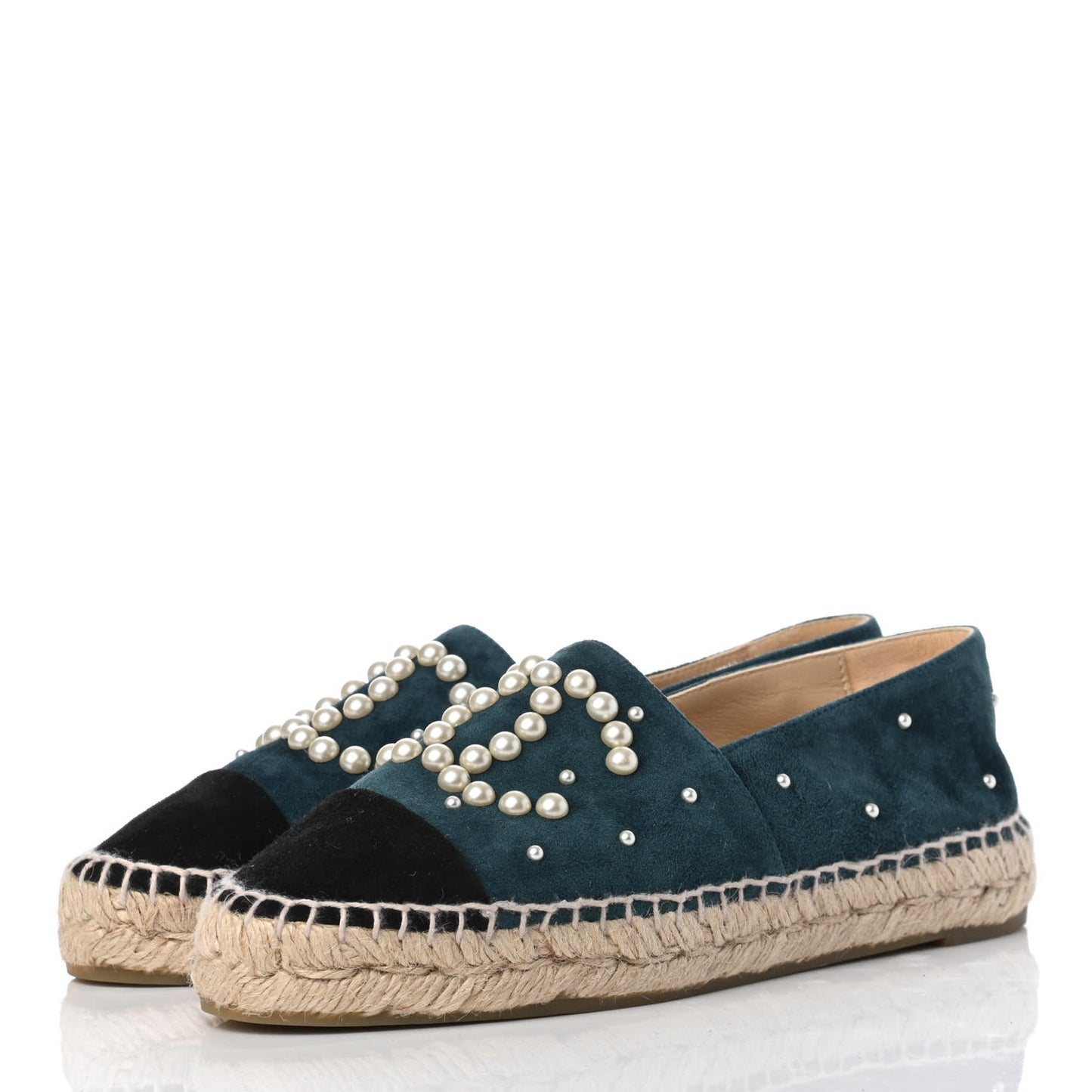 Suede Pearl CC Espadrilles 36 Teal