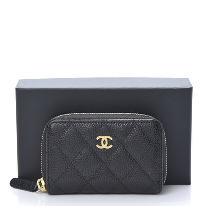 Chanel Caviar Quilted Zip Coin Purse Black 10 of 10