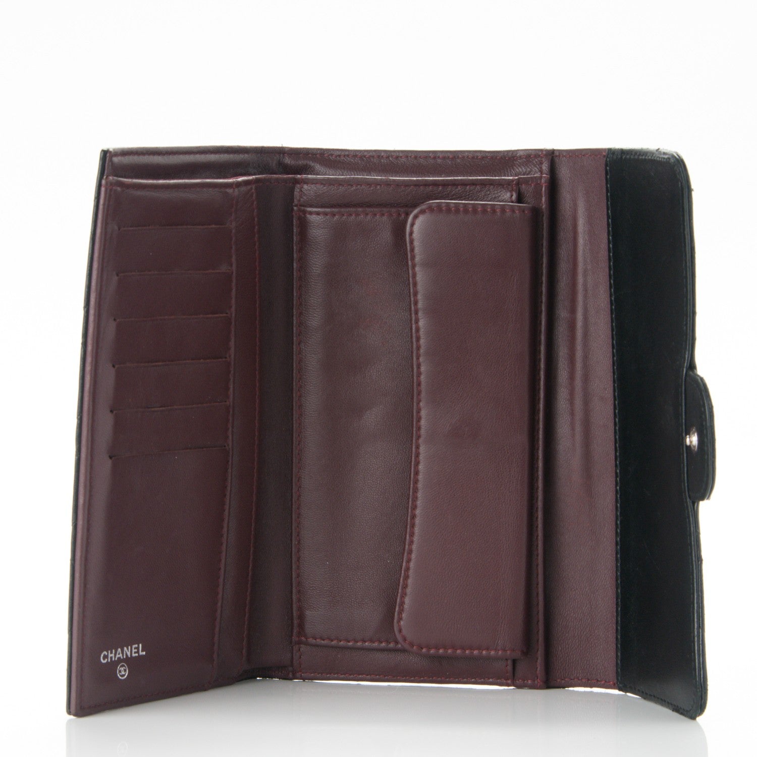 Chanel Lambskin Quilted Large Flap Wallet Black 5 of 8