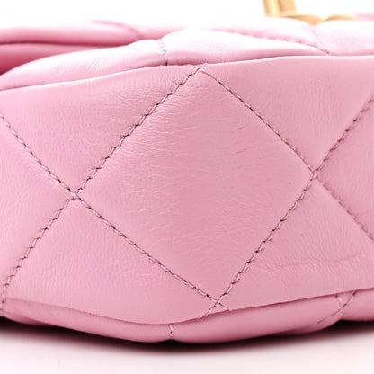 Chanel Lambskin Quilted Mini Lacquered Chain Flap Pink 9 of 11
