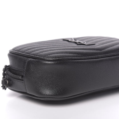 Saint Laurent Grain De Poudre Matelasse Monogram Mini Lou Camera Bag Black 7 of 10