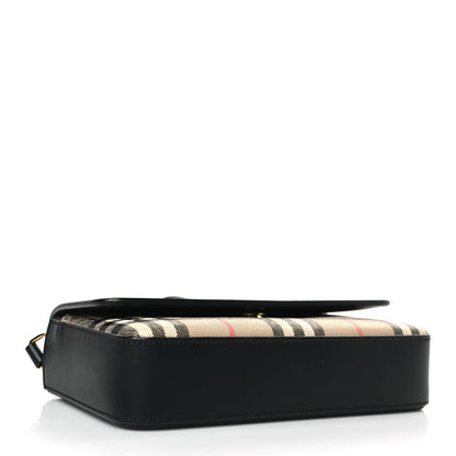 Burberry Calfskin Vintage Check New Hampshire Bag Black 4 of 8